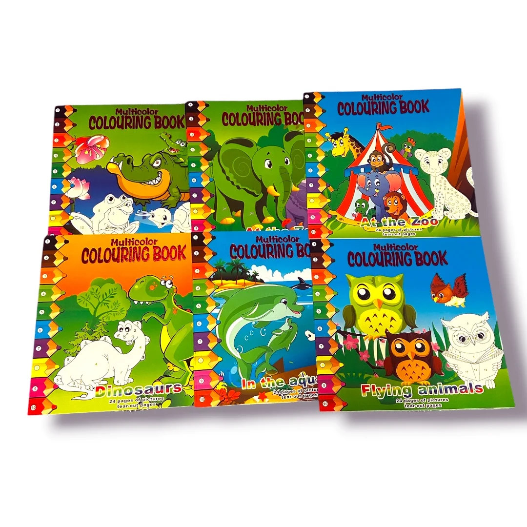 Set 6 Libros para Colorear Animales — 6 libros para colorear animales · aprende los colores — KIOSTRO
