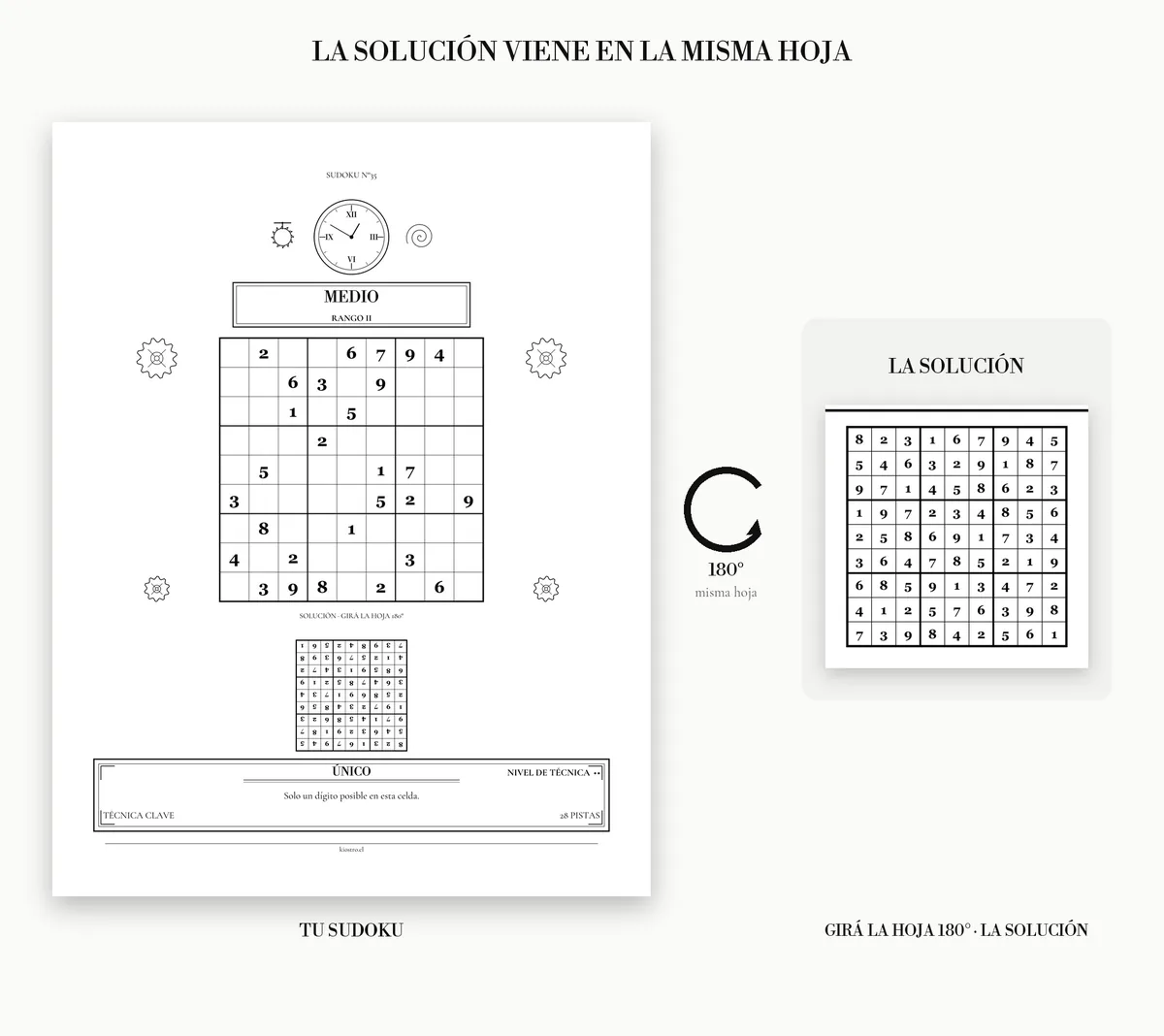 La solución, en la misma hoja volteada 180°